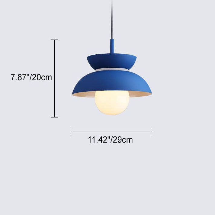 Nordische minimalistische Farbe solider Aluminium 1-Licht Pendelleuchte 