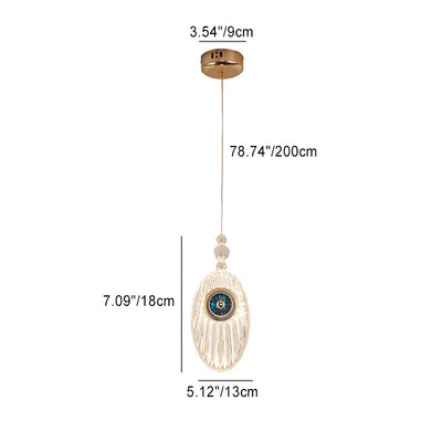 Moderne Luxus Oval Shell Aluminium Acryl LED Pendelleuchte für Schlafzimmer 