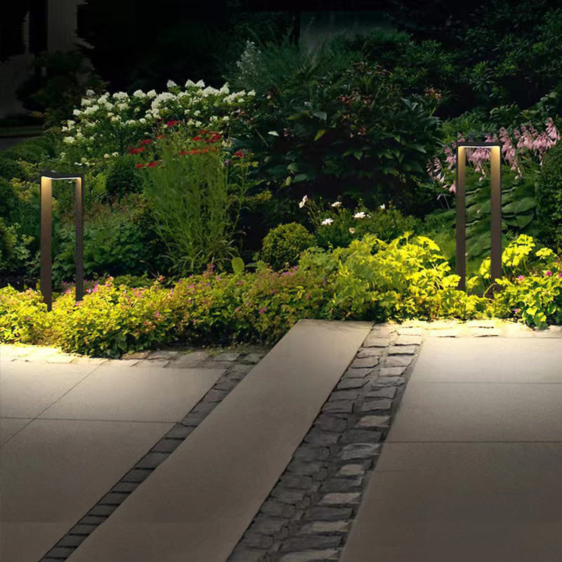 Luz de paisaje LED de aluminio acrílico rectangular impermeable minimalista moderna para exteriores para patio exterior 