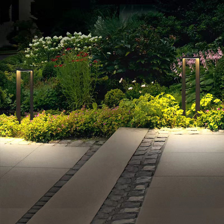 Luz de paisaje LED de aluminio acrílico rectangular impermeable minimalista moderna para exteriores para patio exterior 