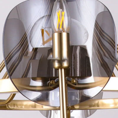 Nordic Luxury Glass Arc Shade Branch 8-Light Chandelier