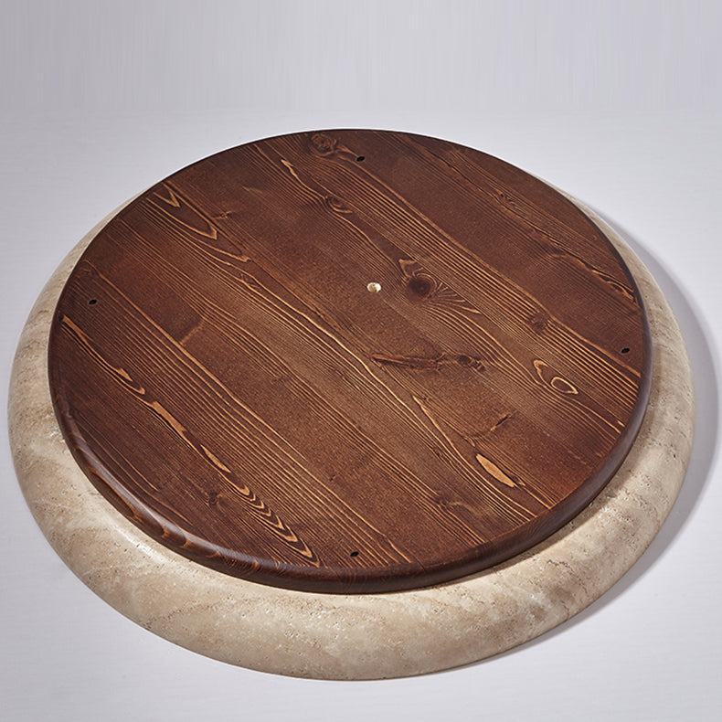 Luz de techo empotrada LED de acrílico de madera maciza travertino estilo disco redondo japonés tradicional para dormitorio 
