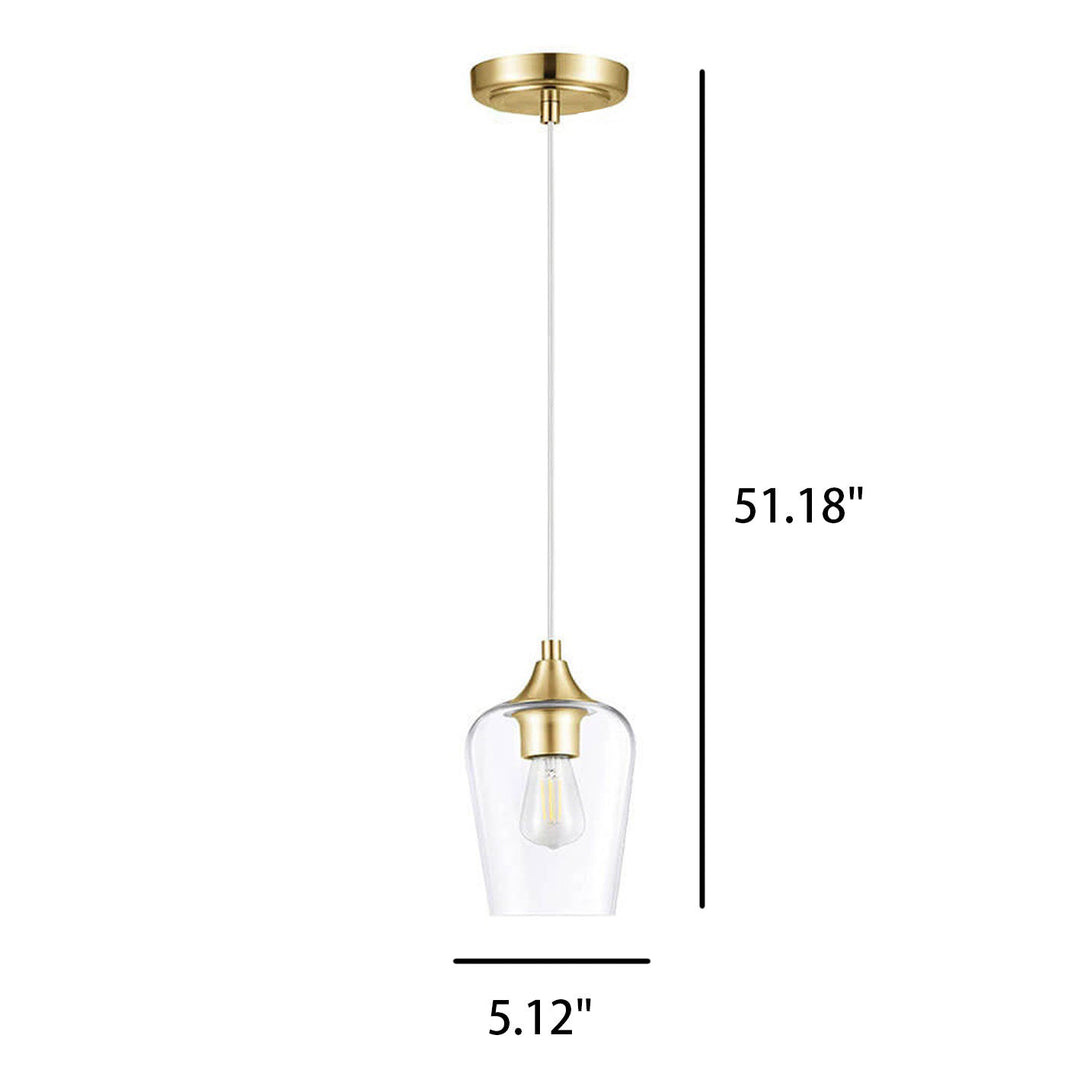 Vintage Industrielle klare Glas Glockenförmige 1-Licht Pendelleuchte 