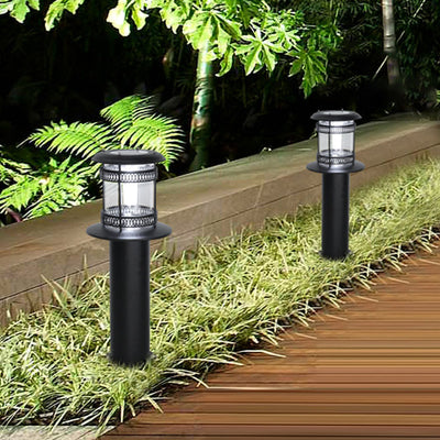Solar Waterproof Cylindrical Stainless Steel Acrylic LED Lawn Outdoor Landscape Light