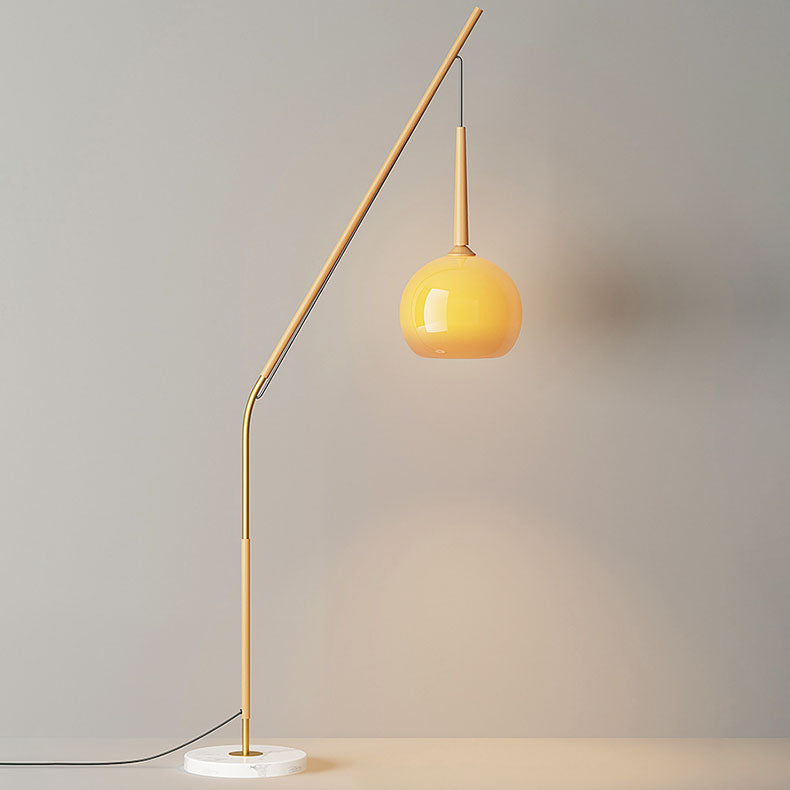 Traditional Vintage Orb Iron Glass 1-Light Standing Floor Lamp For Bedroom