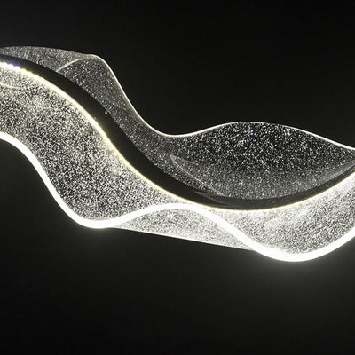 Zeitgenössische Luxus Acryl Wellpappe Flattern Band Hardware LED Insel Licht Pendelleuchte Für Wohnzimmer 
