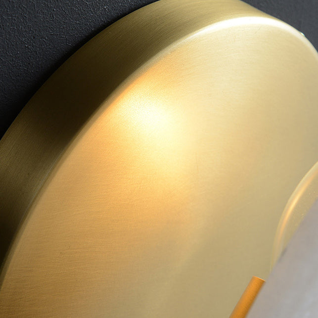 Moderne Luxus Runde Voll Kupfer Marmor 1-Licht Wandleuchte Lampe Für Wohnzimmer 