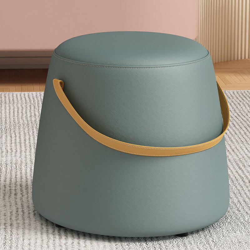 Chaise Moderne Minimaliste Ronde Colonne Coton Lin Cuir Bois Sans Dossier Sans Accoudoirs Pour Salon 