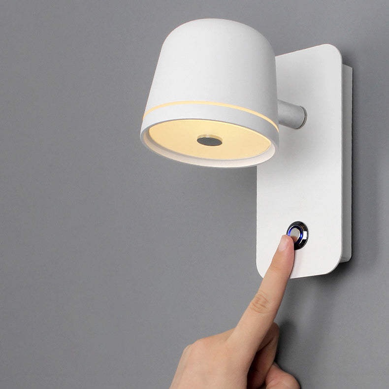 Lámpara de aplique de pared LED de acrílico de metal de aluminio rectangular redonda minimalista moderna para dormitorio 