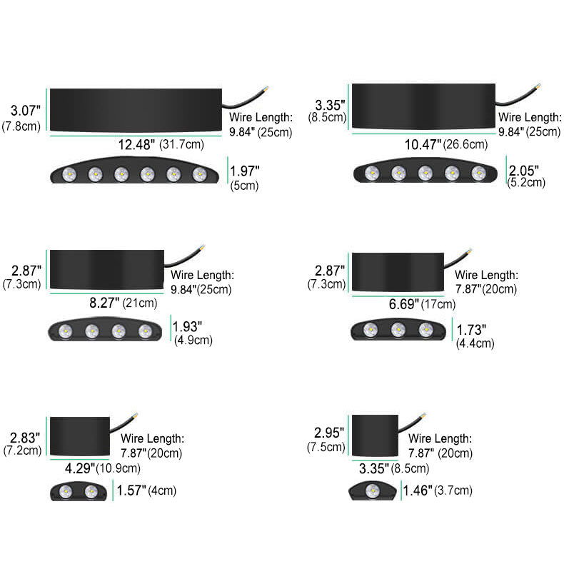 Moderna lámpara de aplique de pared LED para exteriores de aluminio negro impermeable 
