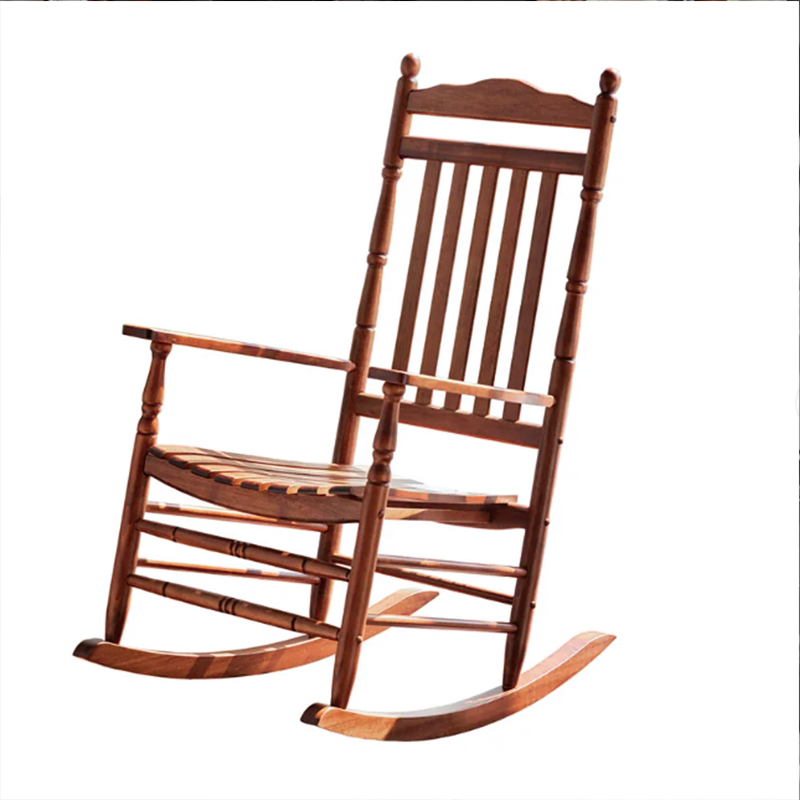 Moderner minimalistischer Schaukelstuhl aus gebogenem Pappelholz mit Rückenlehne und Armlehne für das Wohnzimmer 