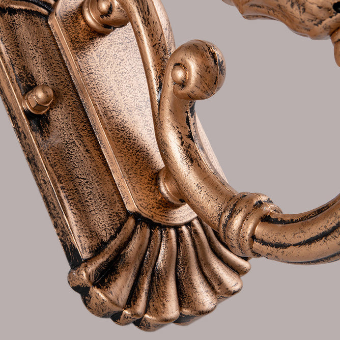 Lampe murale extérieure 1 lumière en verre et aluminium en forme de château étanche traditionnel européen pour jardin 