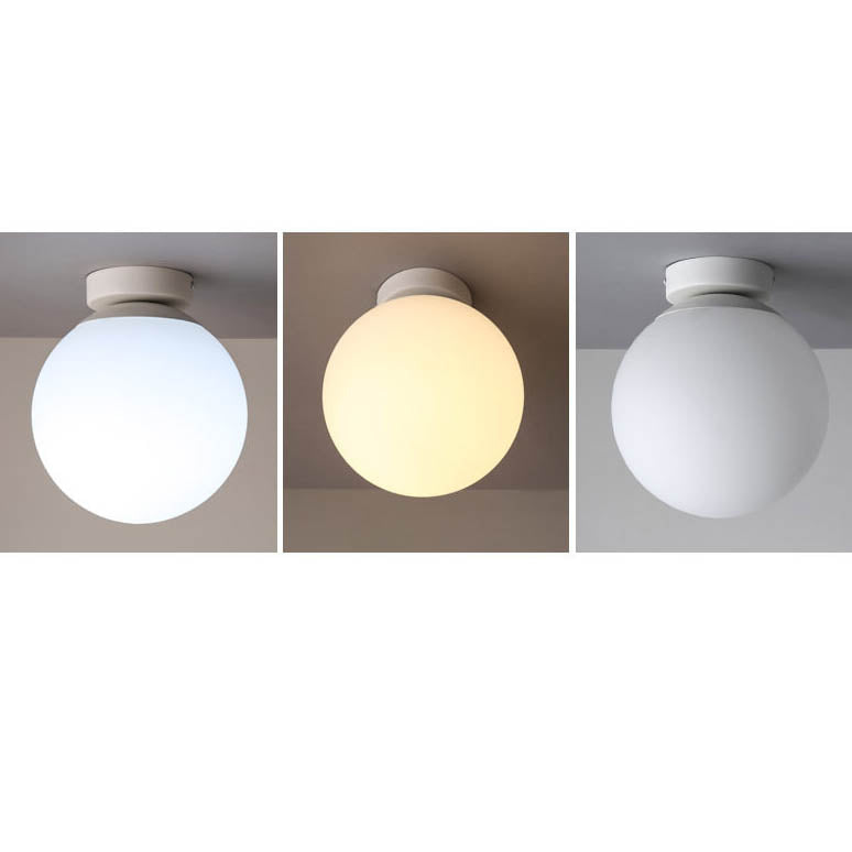 Modern Minimalist Glass Sphere 1-Light Semi-Flush Mount Ceiling Light