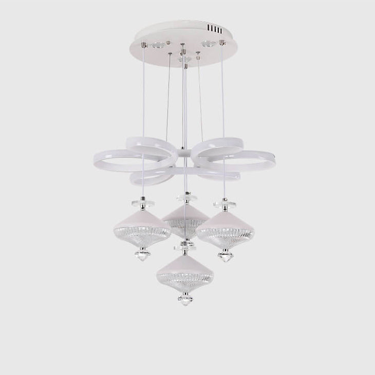 Lustre LED ovale en fer de luxe moderne pour salon 