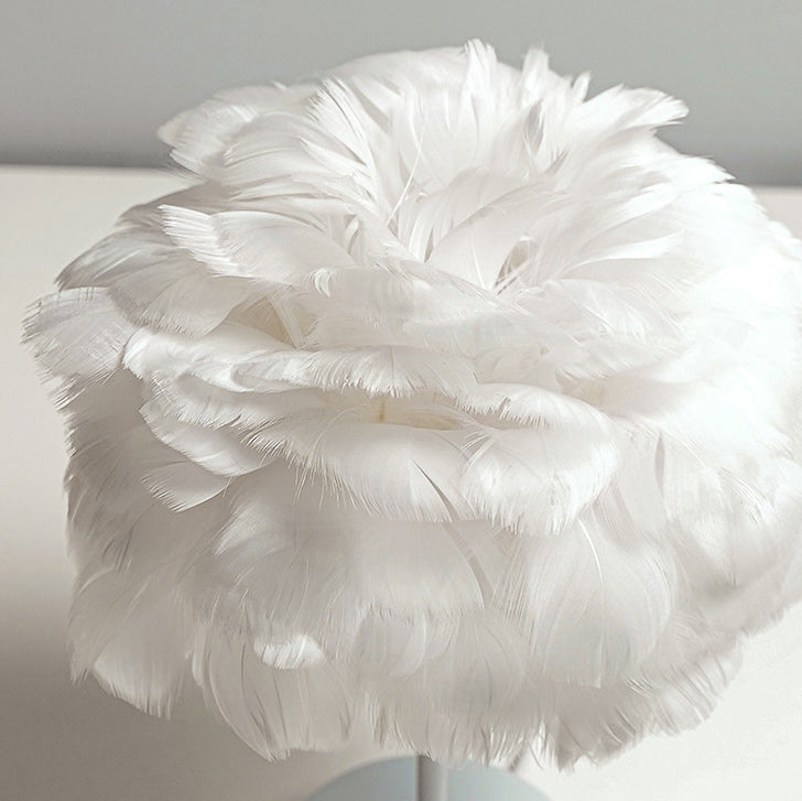 Lampe de table LED USB à plumes créatives contemporaines pour chambre 