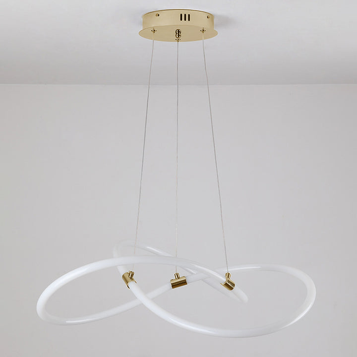 Nordic Creative Acrylic Bending Tube Island Light LED Chandelier