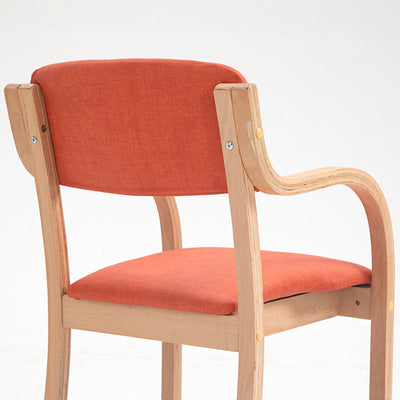 Chaise de salle à manger moderne en tissu, bois, éponge, carrée, incurvée, avec dossier et accoudoirs 