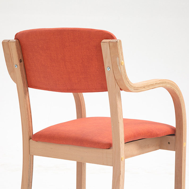 Chaise de salle à manger moderne en tissu, bois, éponge, carrée, incurvée, avec dossier et accoudoirs 