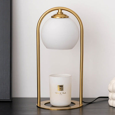 Lampe de table en cire fondante à 1 lumière avec base en matériel blanc crème simple nordique 