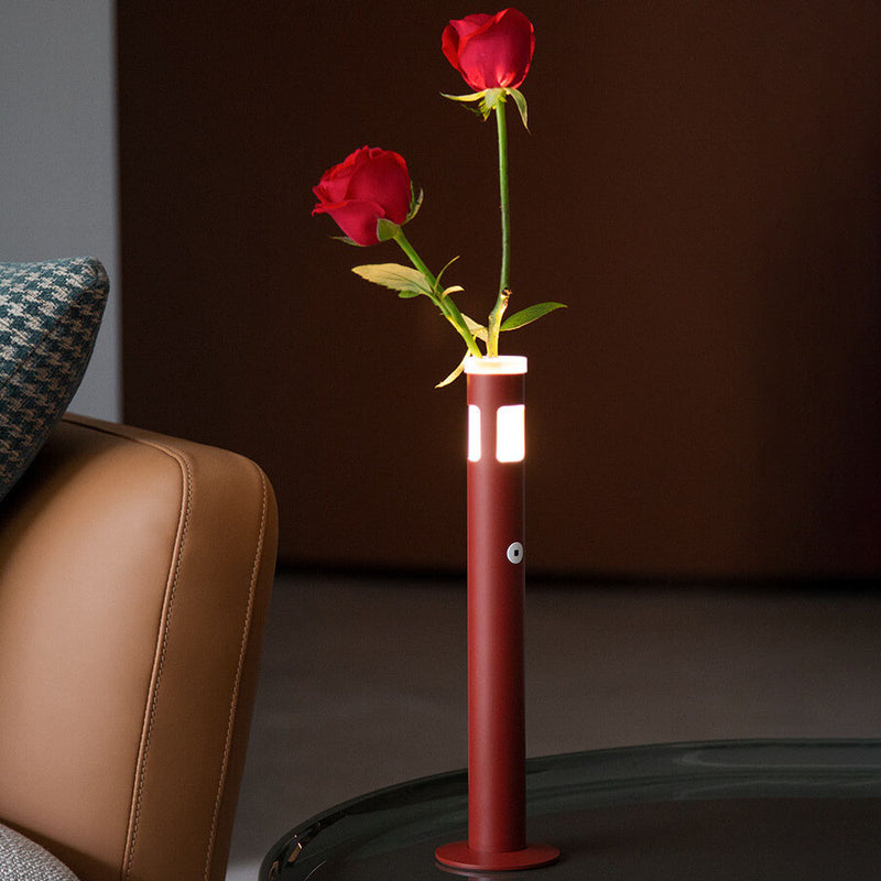 Lámpara de Mesa Decorativa LED Cilíndrica Creativa de Aluminio y Acrílico 