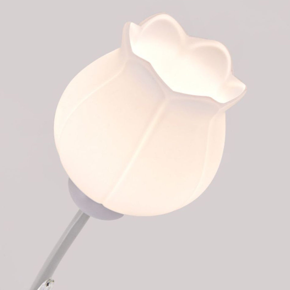 Modern Art Deco Crystal Glass Flower Shade 3/5-Light Chandelier For Living Room