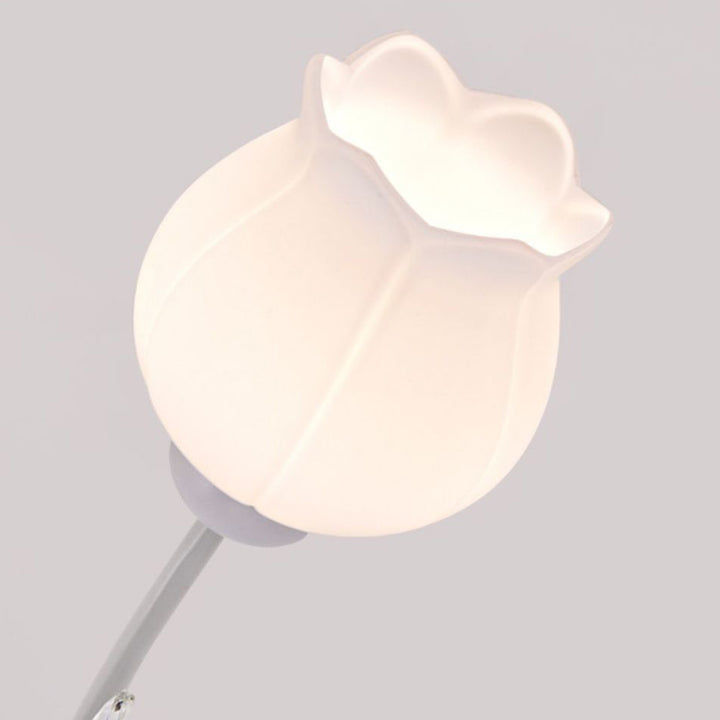 Modern Art Deco Crystal Glass Flower Shade 3/5-Light Chandelier For Living Room