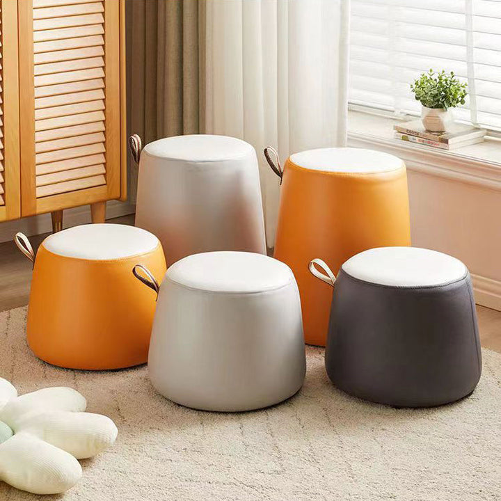 Zeitgenössischer Einfachheits-Zylinderstoff-Pouf-Niedrighocker für das Wohnzimmer 