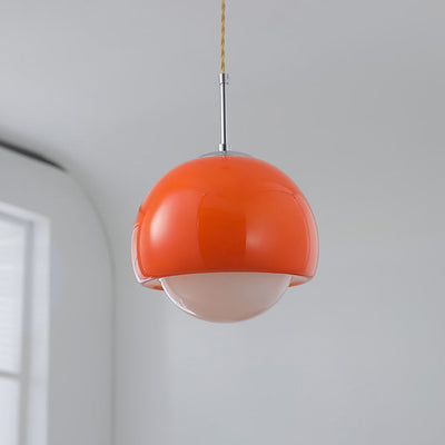 Moderne minimalistische runde Kugel Glas Eisen 1-Licht Pendelleuchte für Wohnzimmer 