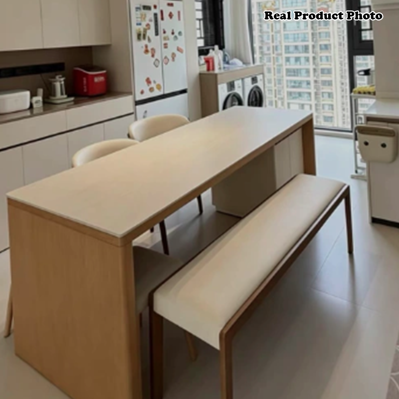 Contemporary Scandinavian Rectangular Ash Wood Microfiber Leather Sponge Bench Backless Armless For Entryway