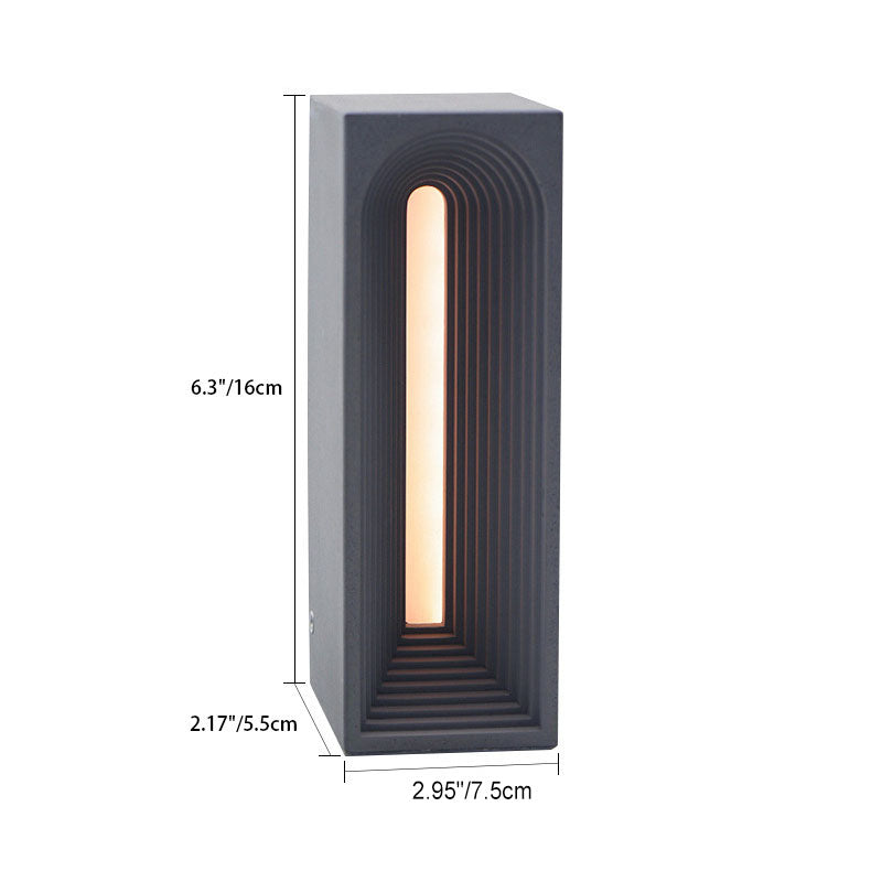 Moderne minimalistische rechteckige Zement-USB-LED-Tischlampe 
