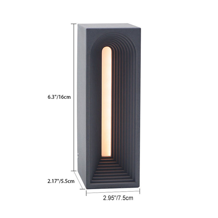 Moderne minimalistische rechteckige Zement-USB-LED-Tischlampe 