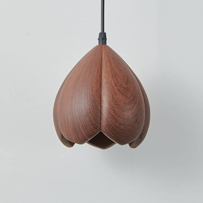 Retro Wabi-Sabi Trompetenblume Harzschirm 1-Licht Pendelleuchte 