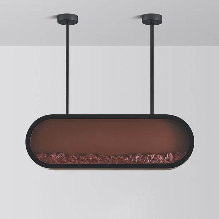 Moderne einfache Schmiedeeisen-Imitations-Ofen-LED-Insel-Licht-Kronleuchter 