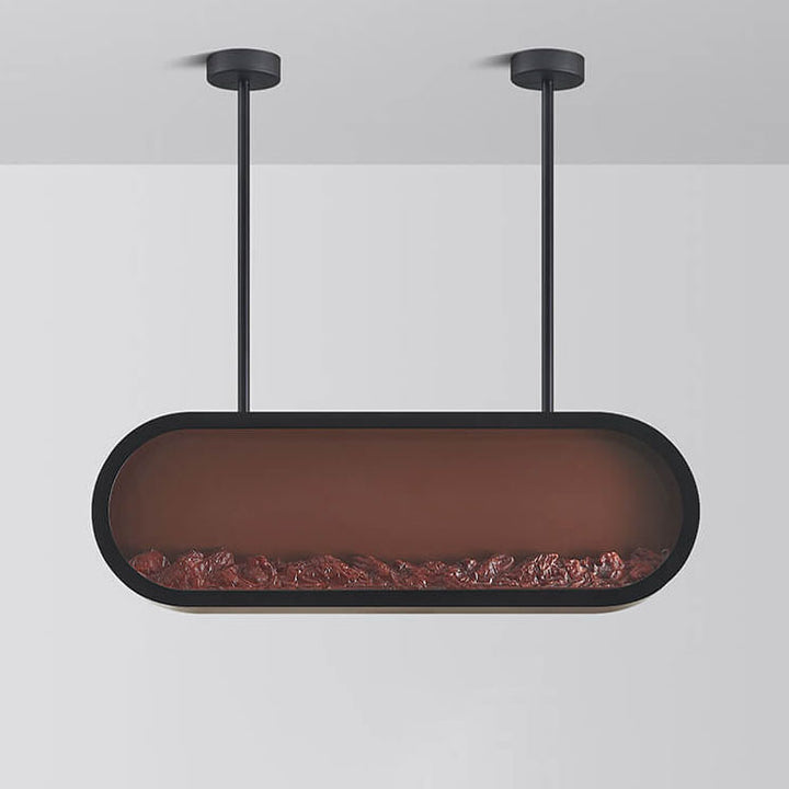 Moderne einfache Schmiedeeisen-Imitations-Ofen-LED-Insel-Licht-Kronleuchter 
