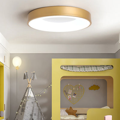 Plafonnier LED rond minimaliste moderne en fer et acrylique pour chambre à coucher 