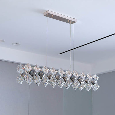 Lustre contemporain en cristal de luxe avec matériel plaqué en cercle de diamant 5/6/7/8/10/14 lumières pour salon 