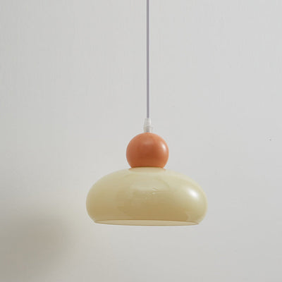 Moderne minimalistische Creme Kuppel Runde Eisen Glas 1-Licht Wandleuchte Lampe für Schlafzimmer 