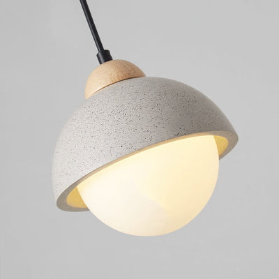 Moderne Macaron Cement Scalloped Shade 1-Licht-Pendelleuchte 