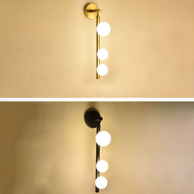 Lámpara de Aplique de Pared de Bola de Vidrio de Hierro de Simplicidad Moderna 3/5/7 Luces Para Sala de Estar 