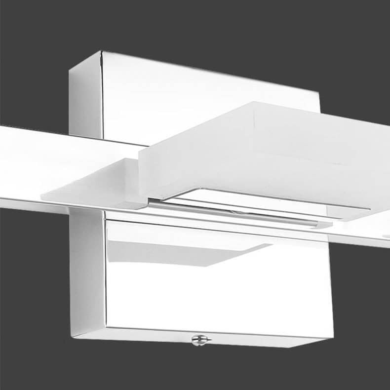 Lámpara de pared frontal de espejo de tocador de baño LED cuadrada de acero inoxidable acrílico simple nórdico 