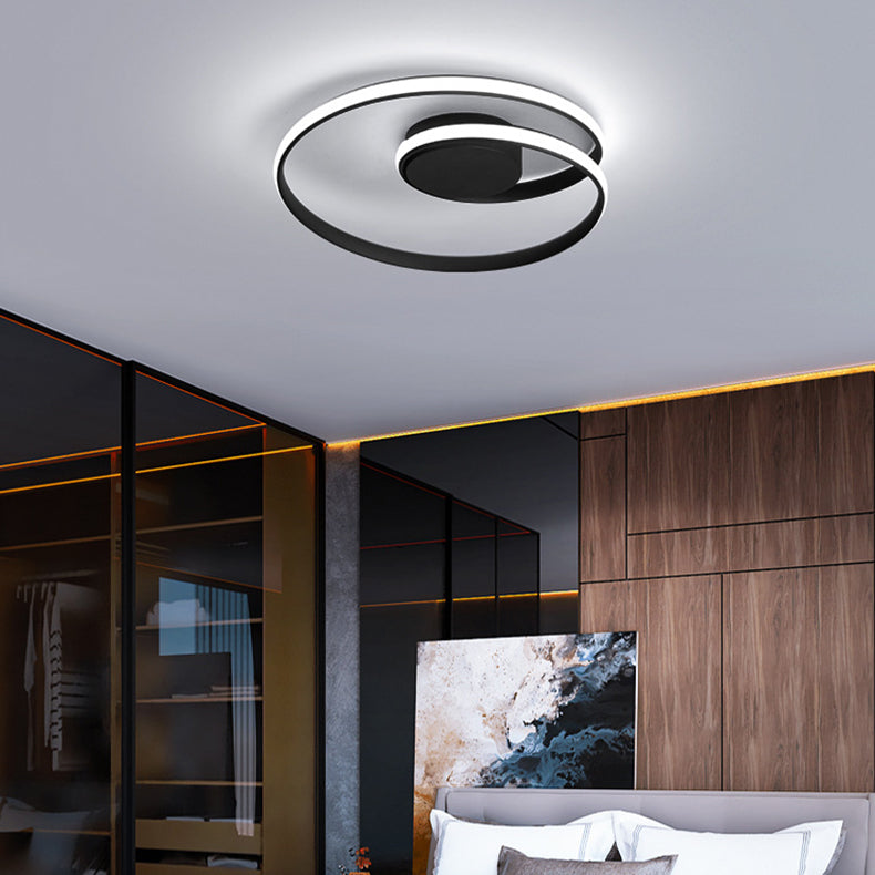 Moderna lámpara de techo empotrada LED redonda minimalista de silicona y aluminio para sala de estar 