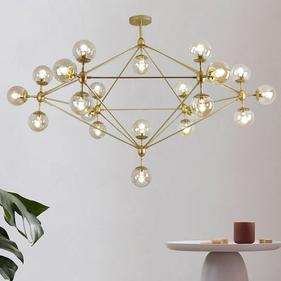 Moderne minimalistische runde Kugel Eisen Glas 10/21 Licht Kronleuchter für Wohnzimmer 