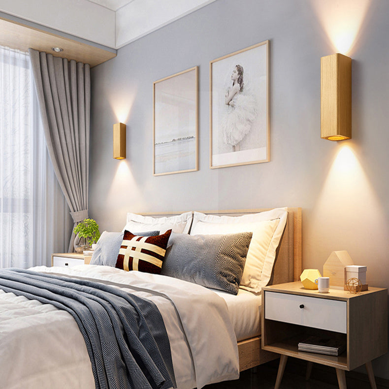 Lámpara Aplique de Pared LED de Aluminio Rectangular Minimalista Moderna para Dormitorio 
