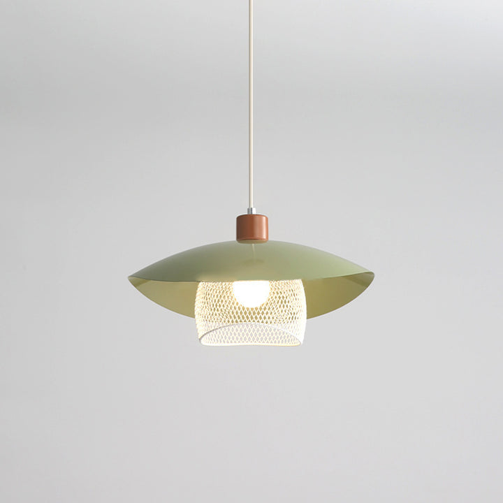 Contemporary Nordic Dome Iron Mesh Shade 1-Light Pendant Light For Living Room