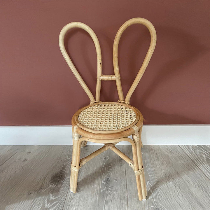 Tabouret rond en rotin tressé traditionnel japonais avec dossier en nœud papillon pour entrées 