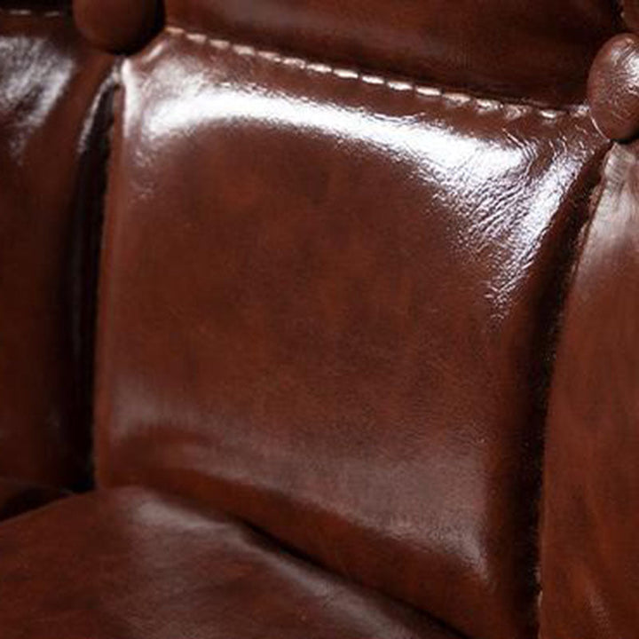 Tabouret de bar métallique carré minimaliste moderne en cuir ciré huilé avec dossier sans accoudoirs pour salle à manger 