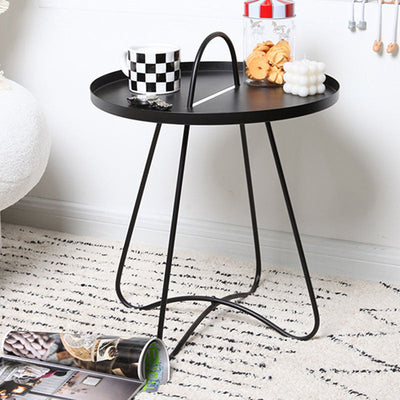 Table basse ronde en métal minimaliste moderne pour salon 