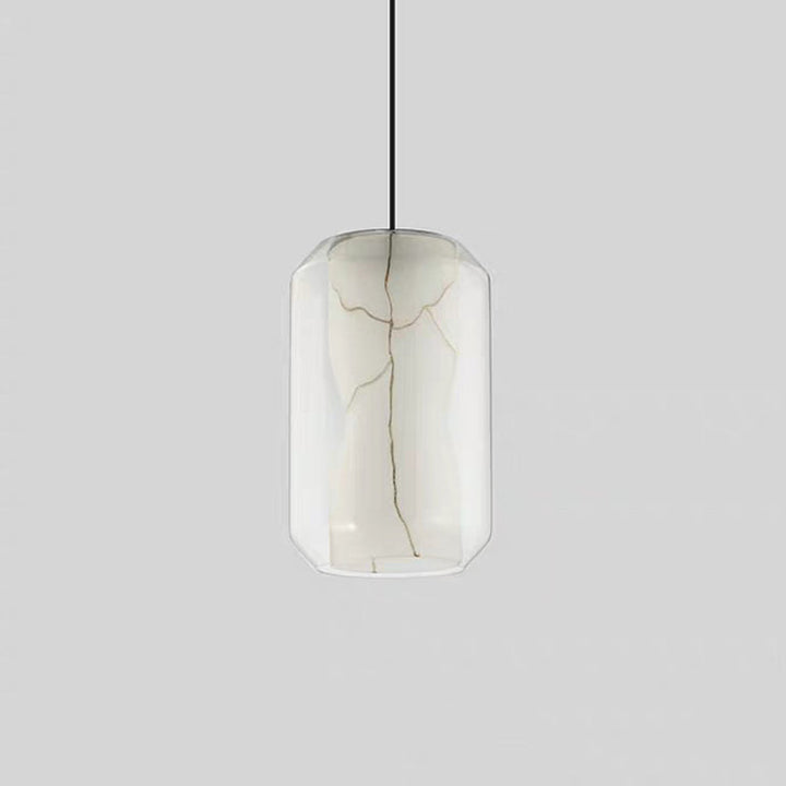 Contemporary Nordic Iron Glass Ball Cylinder 1-Light Pendant Light For Dining Room