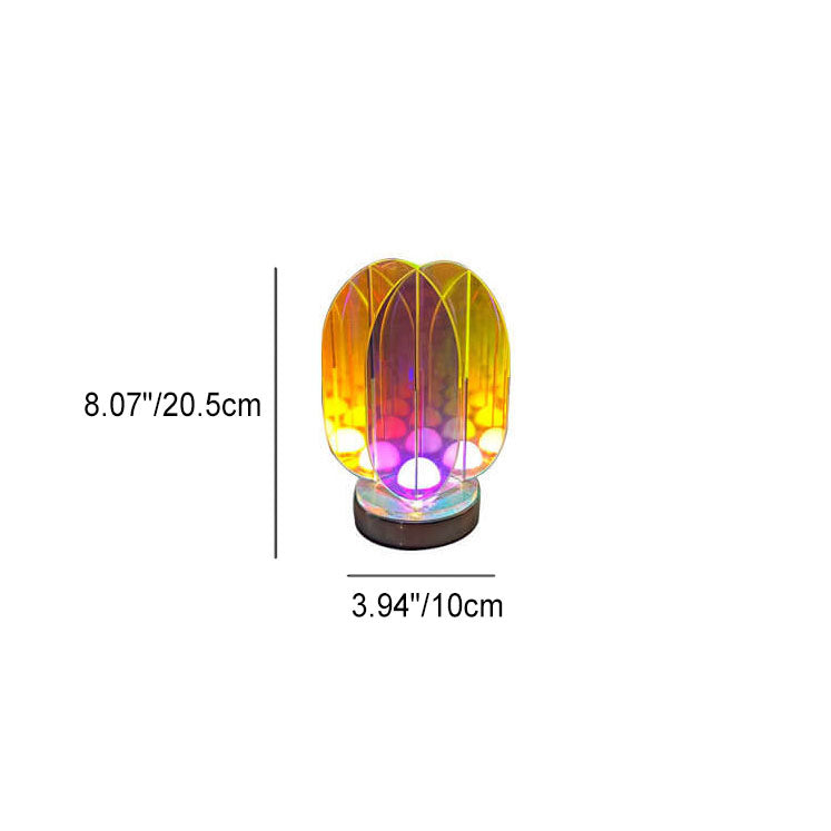Modern Minimalist Clear Dazzle Acrylic Iron USB Geometry LED Art Decoration Table Lamp For Bedroom