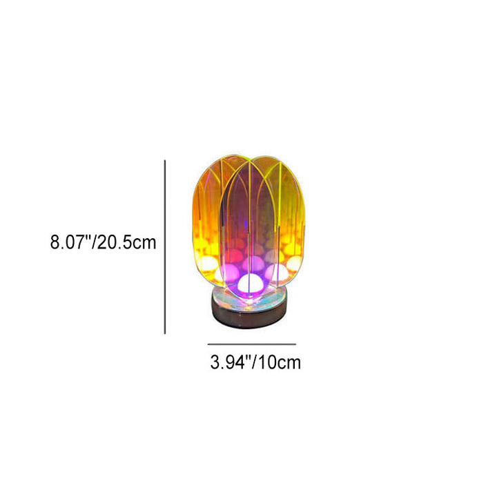 Modern Minimalist Clear Dazzle Acrylic Iron USB Geometry LED Art Decoration Table Lamp For Bedroom